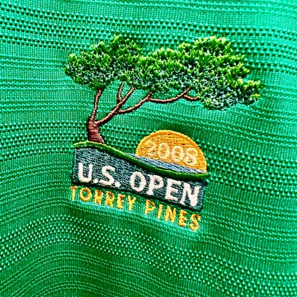 Adidas Climacool Golf Polo Shirt Green, 2008 U.S. Open Torrey Pines Embroidery - Picture 4 of 8
